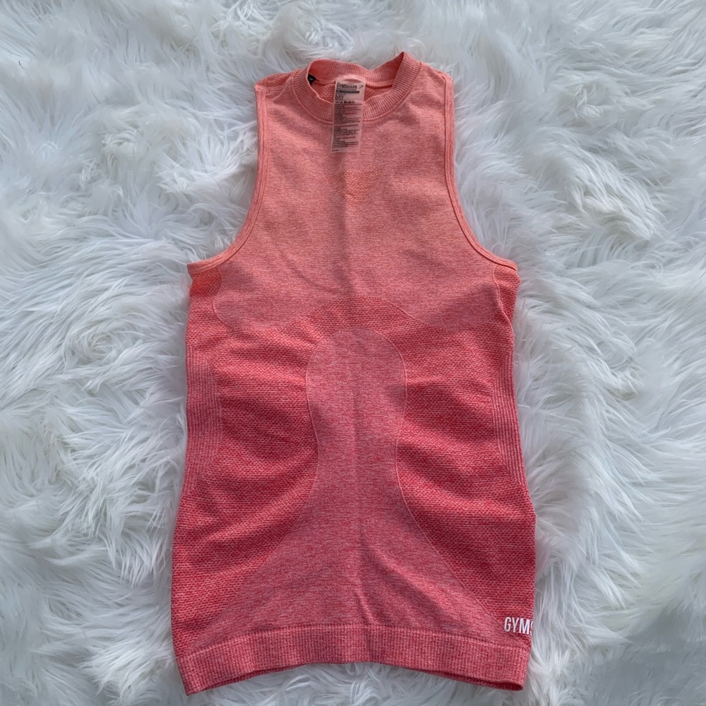 GYMSHARK peach ombré seamless vest tank